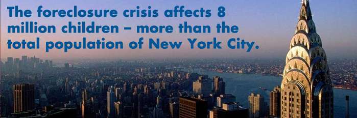 Foreclosures affect more children than the total population of New York City